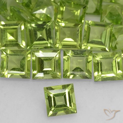 0.67ct طبيعي اخضر فاتح زبرجد, مربع, VVS-VS