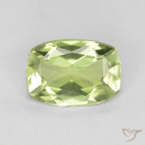 0.99ct طبيعي اخضر فاتح زبرجد, وسادة, VVS-VS