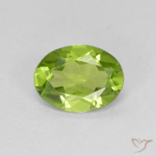 1.62ct طبيعي أخضر حيوي زبرجد, بيضوي, قليلا جدا