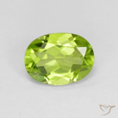 1.43ct طبيعي أخضر متوسط زبرجد, بيضوي, قليلا جدا