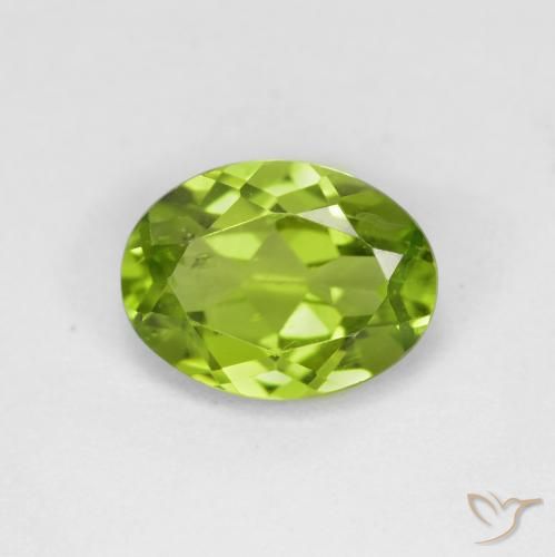 1.30ct طبيعي أخضر حيوى فاتح زبرجد, بيضوي, قليلا جدا