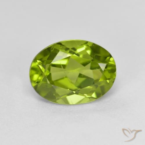 1.45ct طبيعي أخضر حيوي زبرجد, بيضوي, قليلا جدا