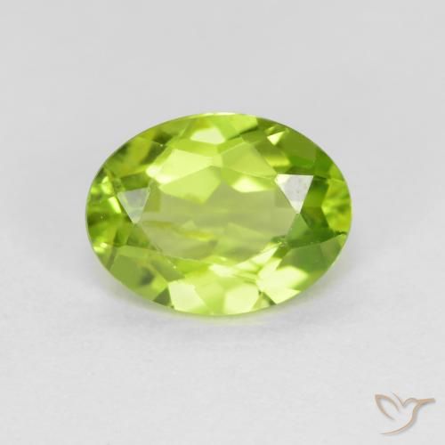 1.45ct طبيعي أخضر حيوى فاتح زبرجد, بيضوي, قليلا جدا