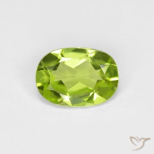 0.80ct طبيعي أخضر متوسط زبرجد, بيضوي, قليلا جدا