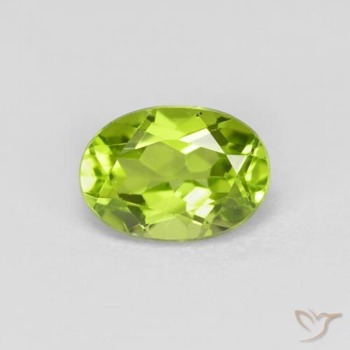 1.08ct طبيعي أخضر متوسط زبرجد, بيضوي, قليلا جدا