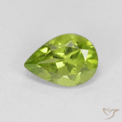 0.96ct طبيعي أخضر متوسط زبرجد, شكل الكمثرى, قليلا جدا