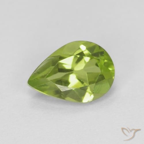 0.85ct طبيعي أخضر حيوي زبرجد, شكل الكمثرى, قليلا جدا