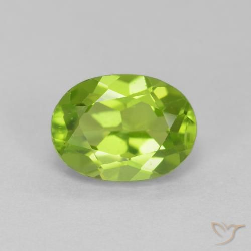 1.56ct طبيعي أخضر حيوي زبرجد, بيضوي, قليلا جدا