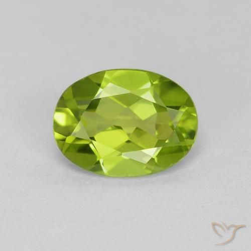 1.26ct طبيعي أخضر متوسط زبرجد, بيضوي, VVS-VS