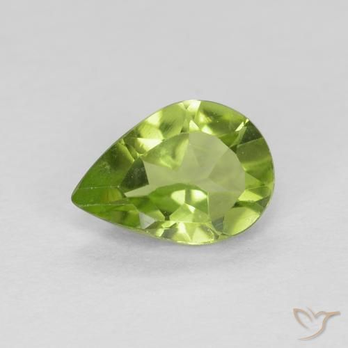 0.72ct طبيعي أخضر حيوي زبرجد, شكل الكمثرى, قليلا جدا