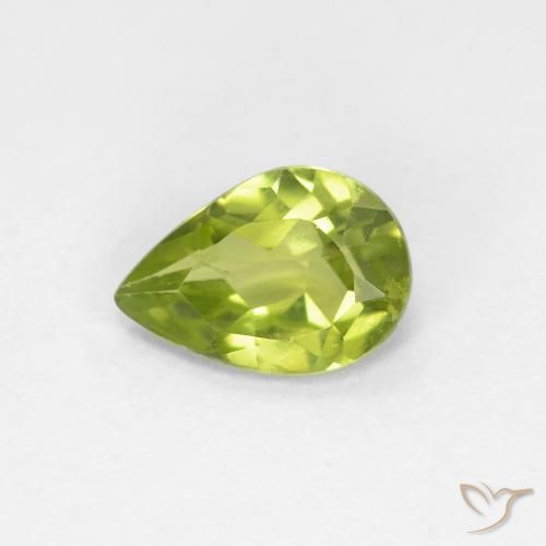 0.66ct طبيعي أخضر حيوي زبرجد, شكل الكمثرى, قليلا جدا