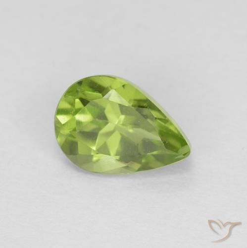 0.84ct طبيعي أخضر حيوي زبرجد, شكل الكمثرى, VVS