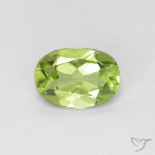 0.86ct طبيعي أخضر حيوي زبرجد, بيضوي, VVS-VS