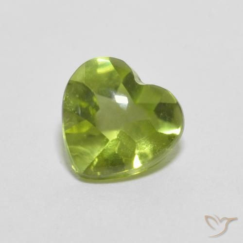 0.84ct طبيعي أخضر حيوي زبرجد, قلب, شفاف