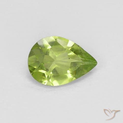 0.67ct طبيعي أخضر متوسط زبرجد, شكل الكمثرى, VVS-VS