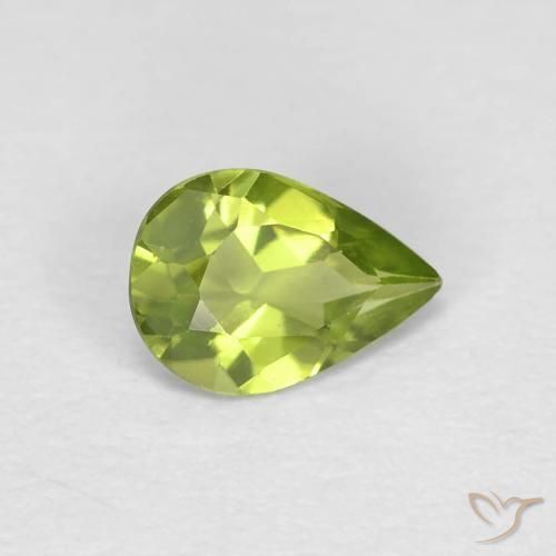 0.61ct طبيعي أخضر حيوي زبرجد, شكل الكمثرى, VVS-VS