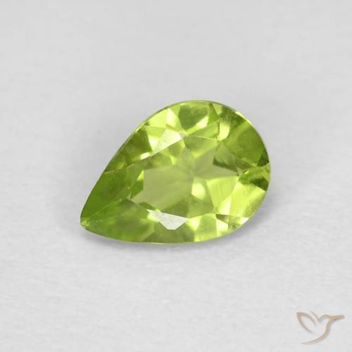 0.73ct طبيعي أخضر حيوي زبرجد, شكل الكمثرى, قليلا جدا