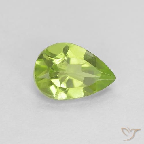 0.73ct طبيعي أخضر متوسط زبرجد, شكل الكمثرى, VVS-VS