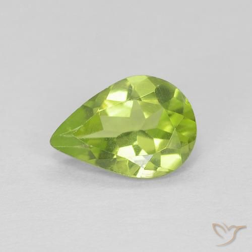 0.65ct طبيعي أخضر حيوي زبرجد, شكل الكمثرى, VVS-VS