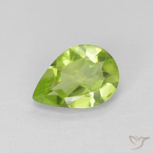 0.72ct طبيعي أخضر متوسط زبرجد, شكل الكمثرى, VVS-VS