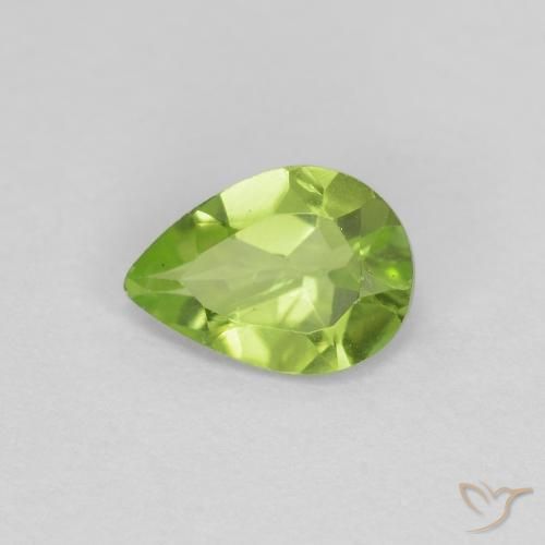 0.69ct طبيعي أخضر متوسط زبرجد, شكل الكمثرى, قليلا جدا