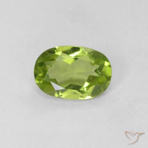 0.80ct طبيعي أخضر متوسط زبرجد, بيضوي, VVS