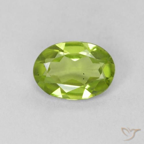 0.76ct طبيعي أخضر متوسط زبرجد, بيضوي, VVS-VS