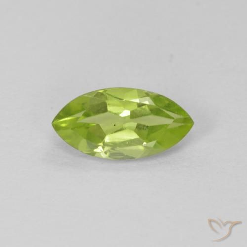 0.68ct طبيعي أخضر متوسط زبرجد, ماركيز, قليلا جدا