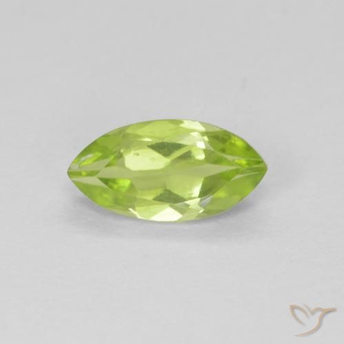 0.65ct طبيعي أخضر مصفر زبرجد, ماركيز, قليلا جدا