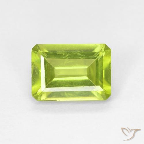 1.05ct طبيعي أخضر متوسط زبرجد, قص الزمرد, VS-SI