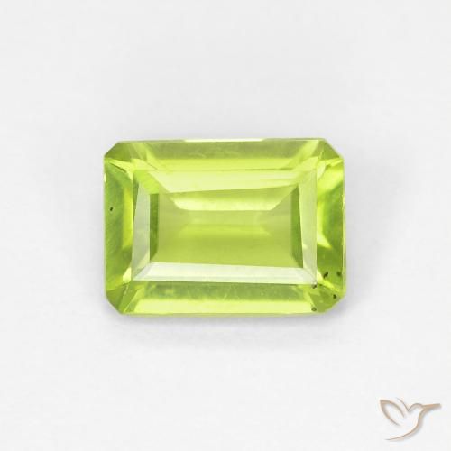 0.97ct طبيعي أخضر متوسط زبرجد, قص الزمرد, VS-SI