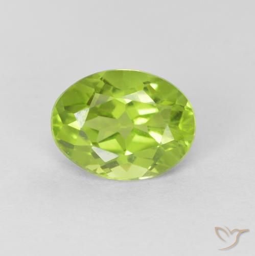1.25ct طبيعي أخضر متوسط زبرجد, بيضوي, قليلا جدا