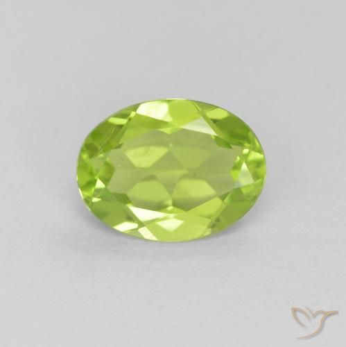 1.20ct طبيعي أخضر متوسط زبرجد, بيضوي, قليلا جدا