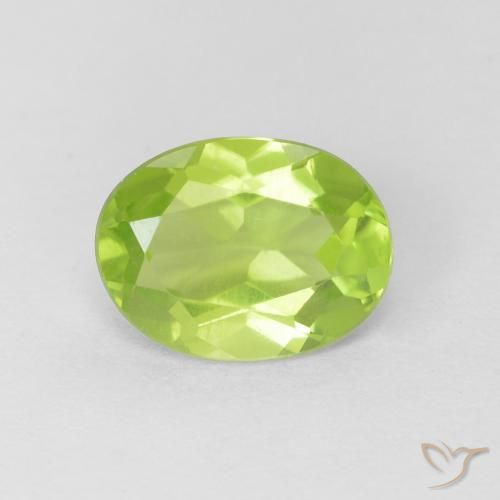 1.30ct طبيعي أخضر حيوي زبرجد, بيضوي, قليلا جدا