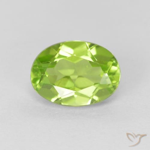 1.43ct طبيعي أخضر متوسط زبرجد, بيضوي, قليلا جدا