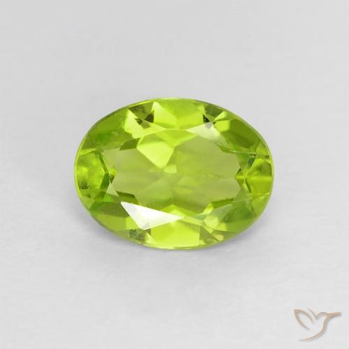 1.13ct طبيعي أخضر حيوي زبرجد, بيضوي, قليلا جدا
