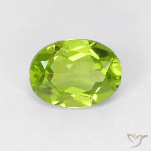 1.38ct طبيعي أخضر مصفر زبرجد, بيضوي, VVS-VS