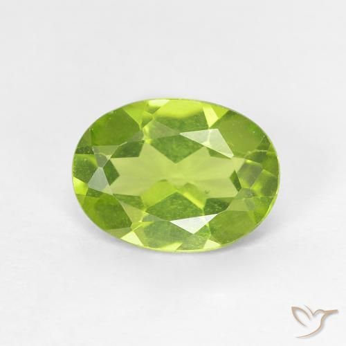 1.15ct طبيعي أخضر مصفر زبرجد, بيضوي, قليلا جدا