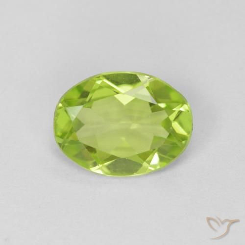 1.02ct طبيعي أخضر متوسط زبرجد, بيضوي, قليلا جدا