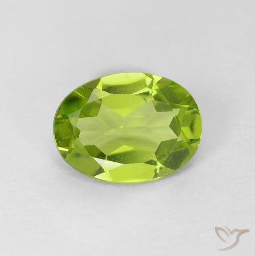 1.05ct طبيعي أخضر متوسط زبرجد, بيضوي, VVS-VS