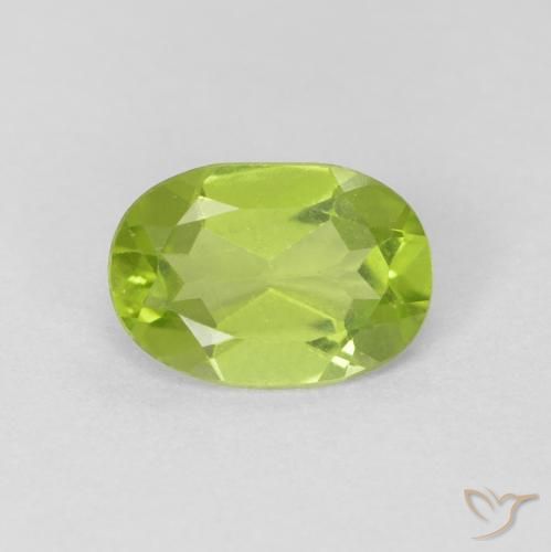 0.76ct طبيعي اخضر زاهى زبرجد, بيضوي, VVS-VS