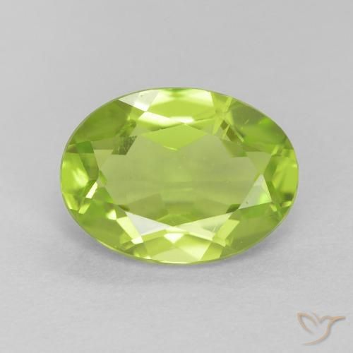 1.28ct طبيعي اخضر زاهى زبرجد, بيضوي, قليلا جدا