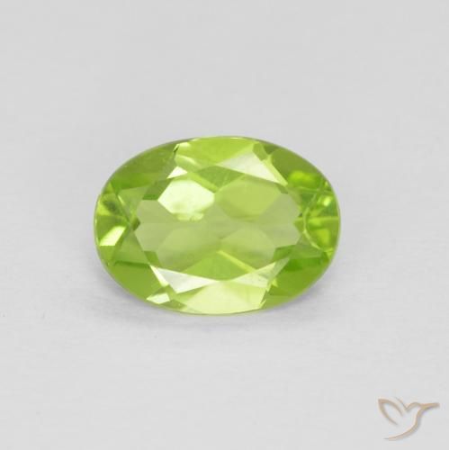1.00ct طبيعي أخضر حيوي زبرجد, بيضوي, VVS-VS