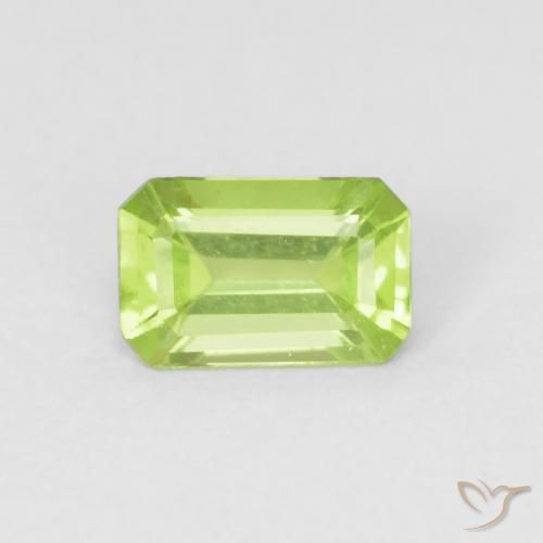 0.51ct طبيعي اخضر فاتح زبرجد, قص الزمرد, VVS
