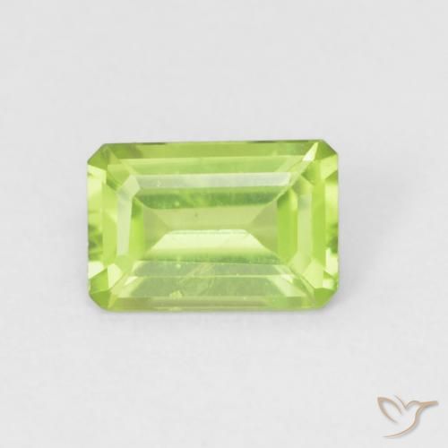 0.58ct طبيعي أخضر حيوى فاتح زبرجد, قص الزمرد, VVS
