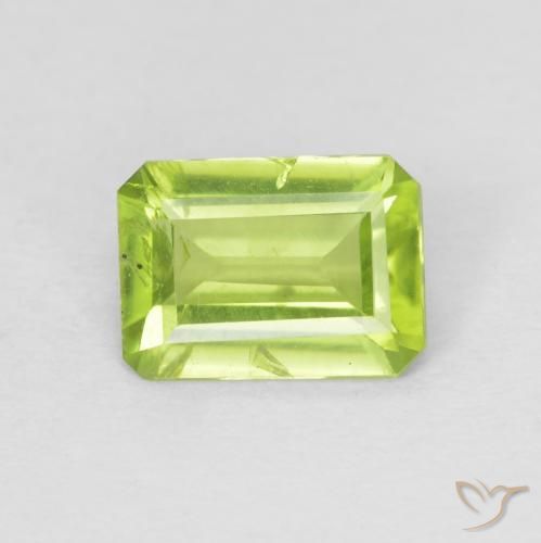0.97ct طبيعي أخضر مصفر زبرجد, قص الزمرد, قليلا جدا