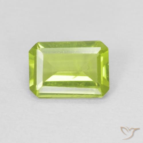 0.76ct طبيعي أخضر مصفر زبرجد, قص الزمرد, VVS-VS