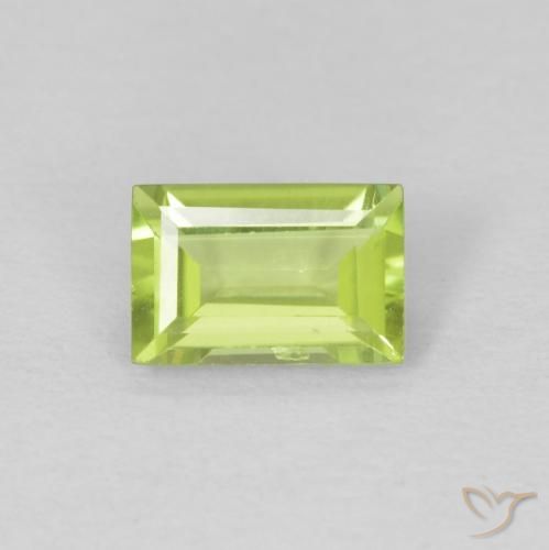 0.56ct طبيعي أخضر متوسط زبرجد, باجيت, VVS-VS