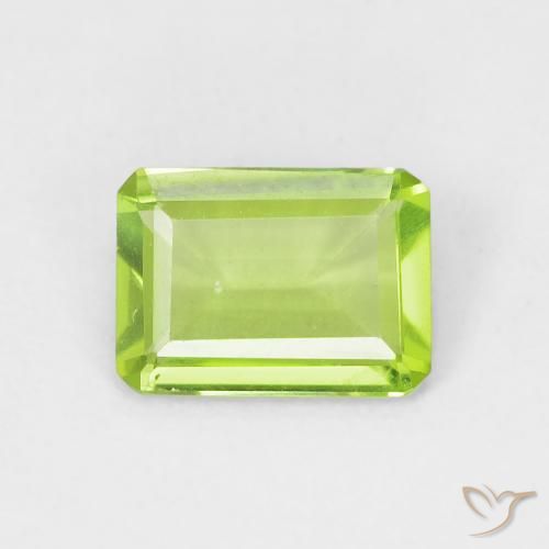 0.79ct طبيعي أخضر مصفر زبرجد, قص الزمرد, VVS-VS