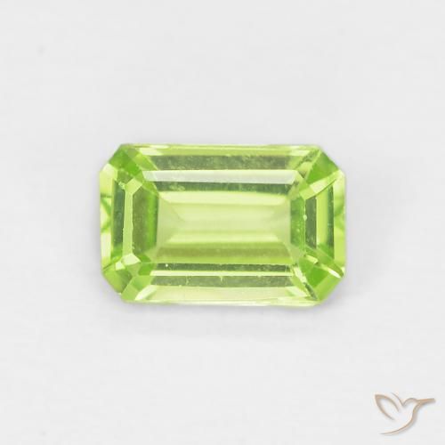 0.51ct طبيعي أخضر مصفر زبرجد, قص الزمرد, VVS